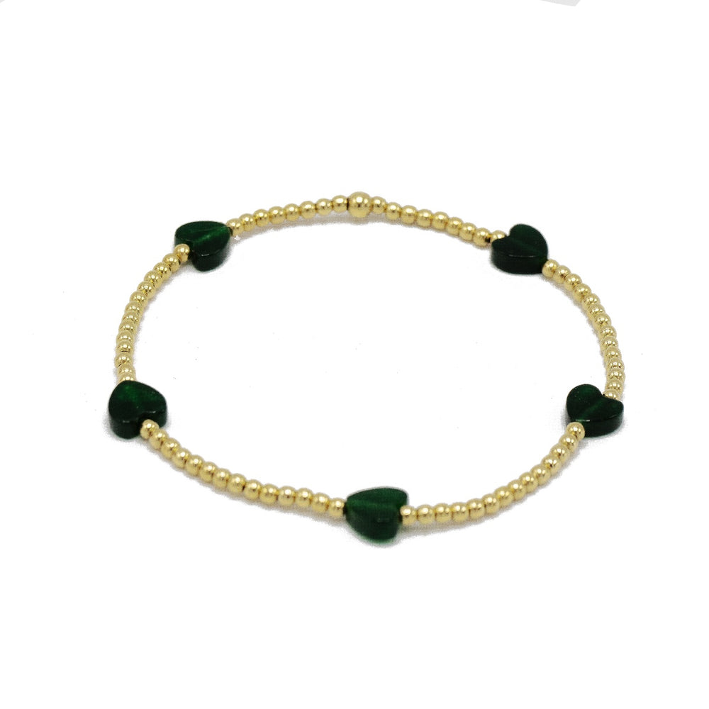 The Love Bracelet in Green Natural Stone - Erin Gray