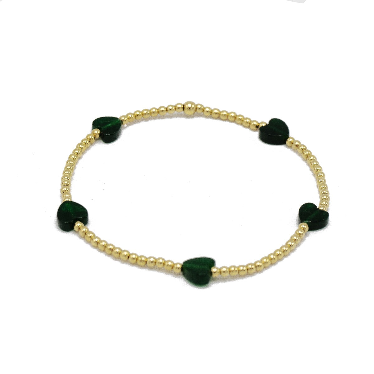 The Love Bracelet in Green Natural Stone - Erin Gray