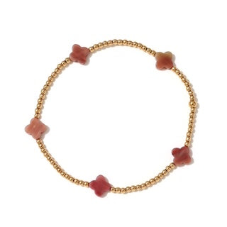 The Lucky Clover Bracelet in Lilac Natural Stone