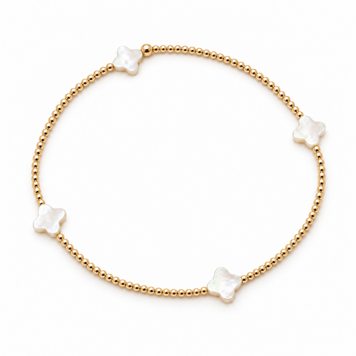 The Lucky Clover Bracelet in White Mother of Pearl erin gray