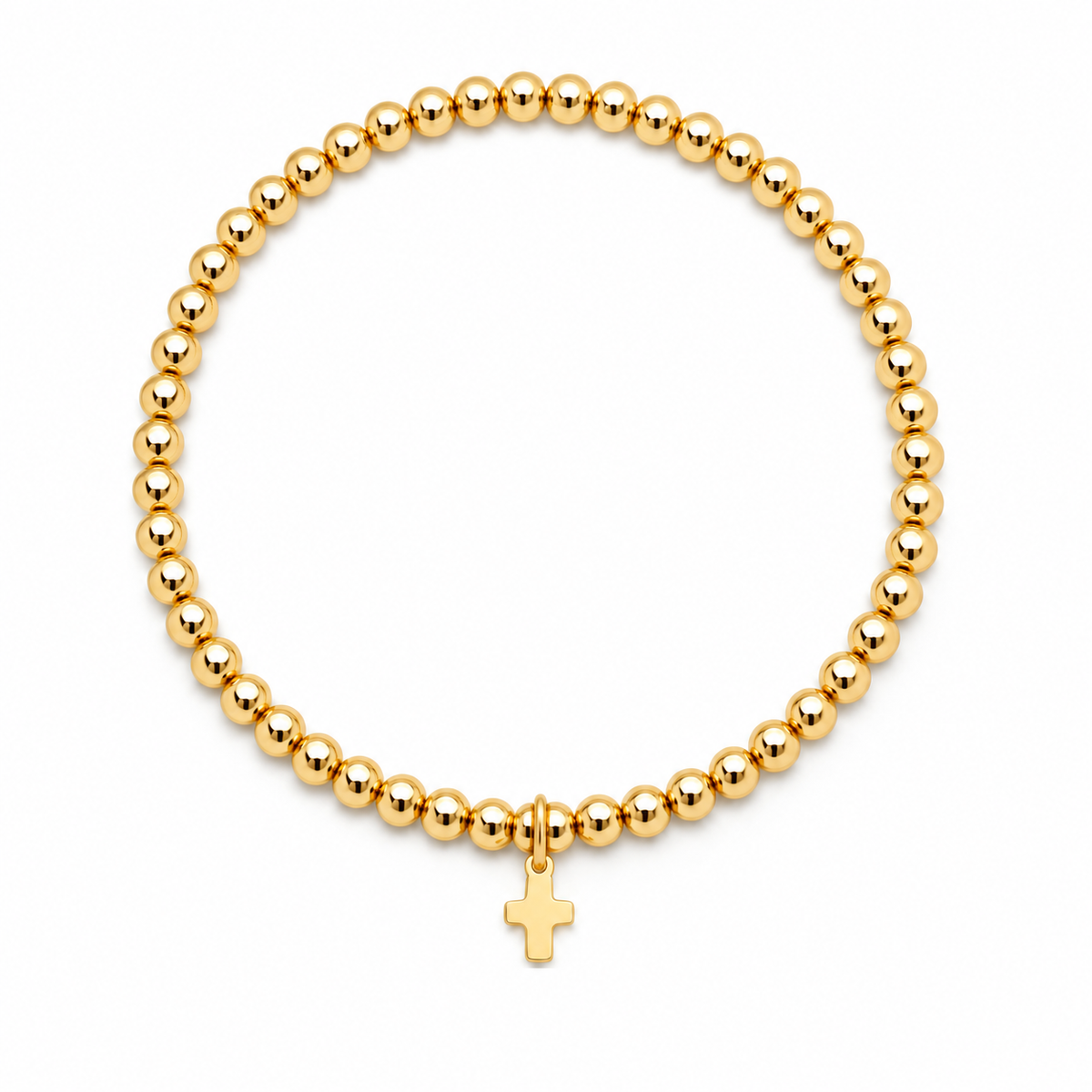 3mm Gold Filled Karma Waterproof Bracelet with Luxe Cross erin gray