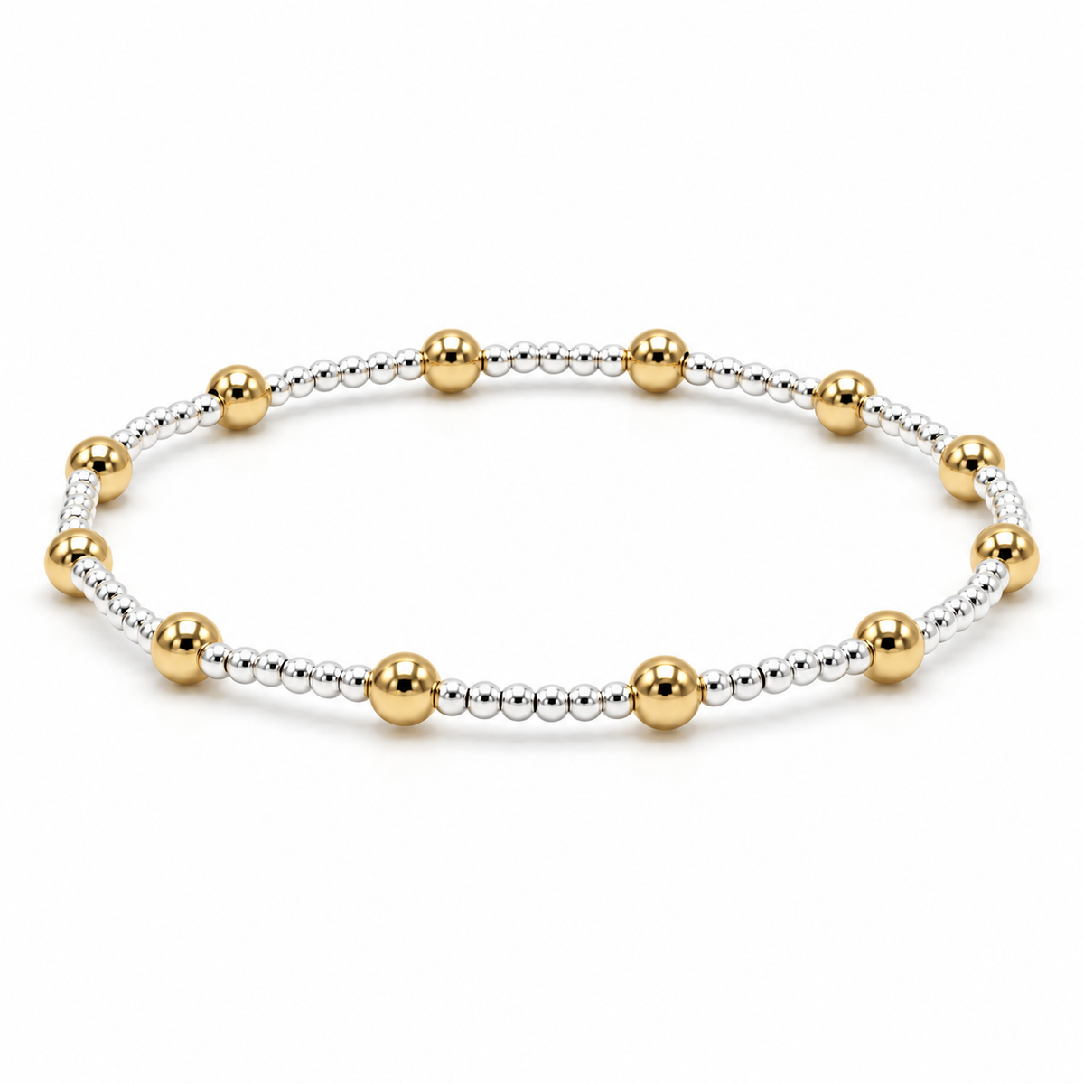 Malibu Mix Collection 14K Gold Filled and Silver Beaded Bracelets erin gray
