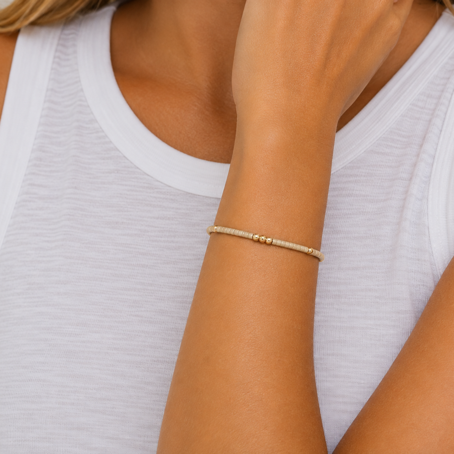 2mm Newport GOLDEN + Gold Filled Waterproof Bracelet erin gray