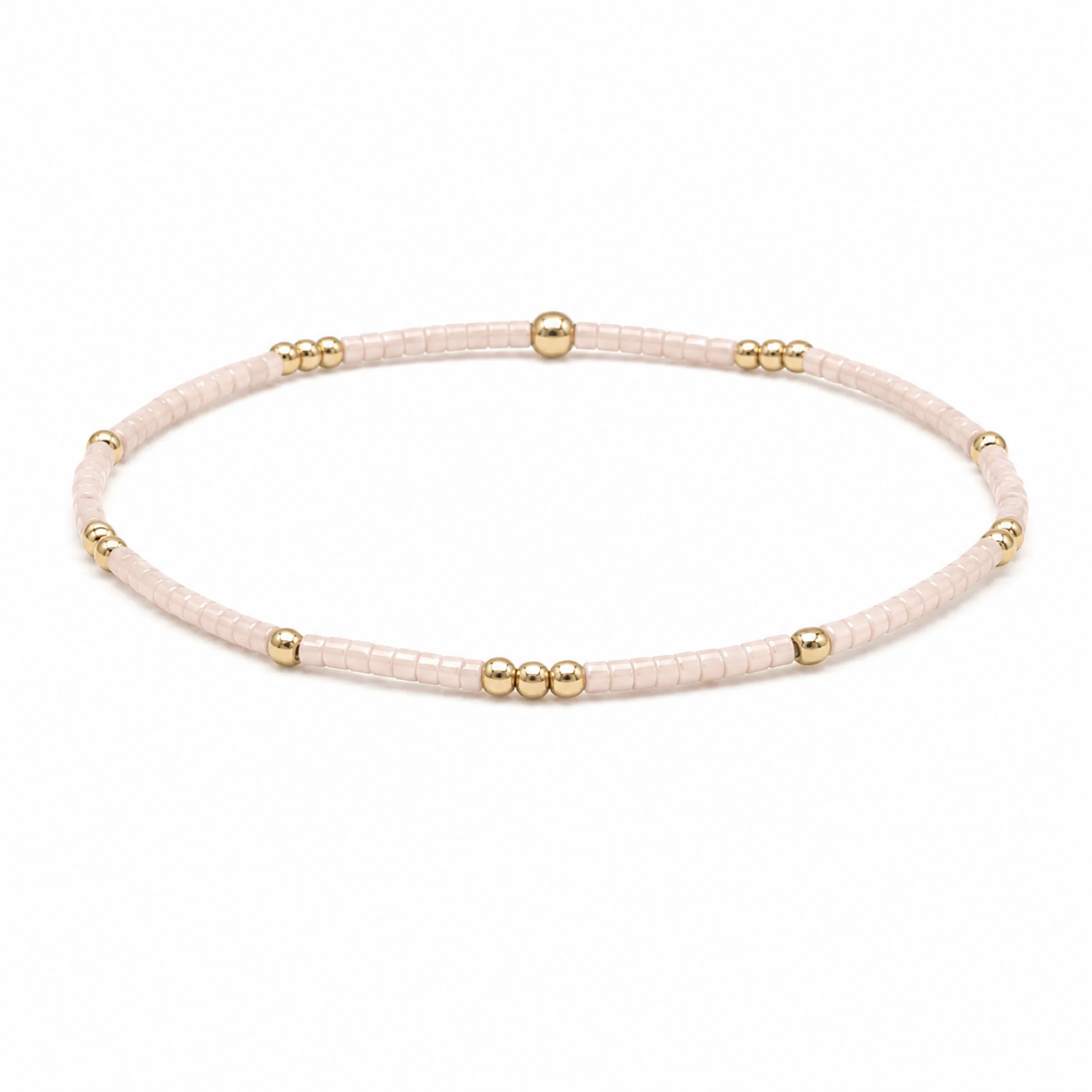 2mm Newport PALEST PINK + Gold Filled Waterproof Bracelet erin gray
