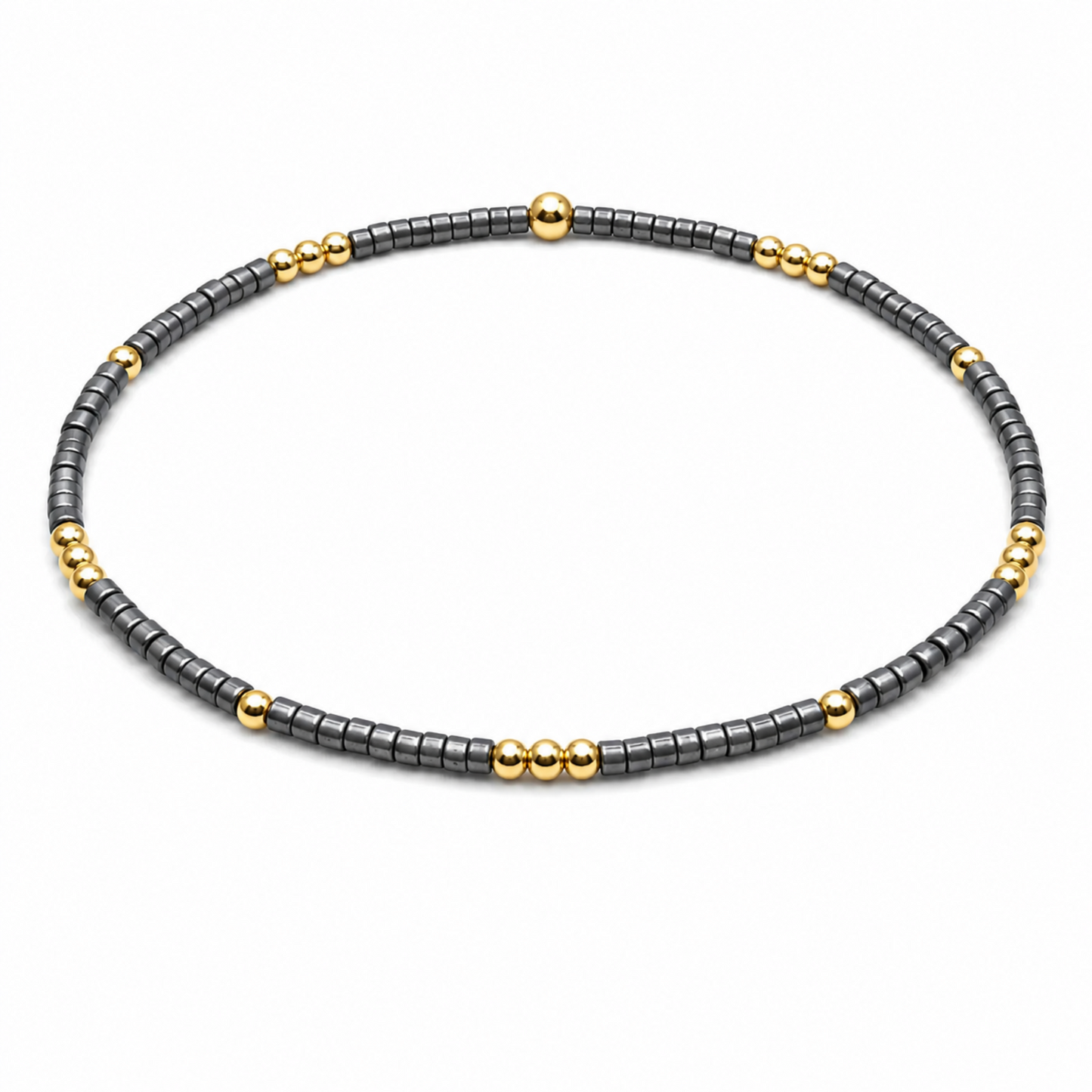 2mm Newport PEWTER + Gold Filled Waterproof Bracelet erin gray