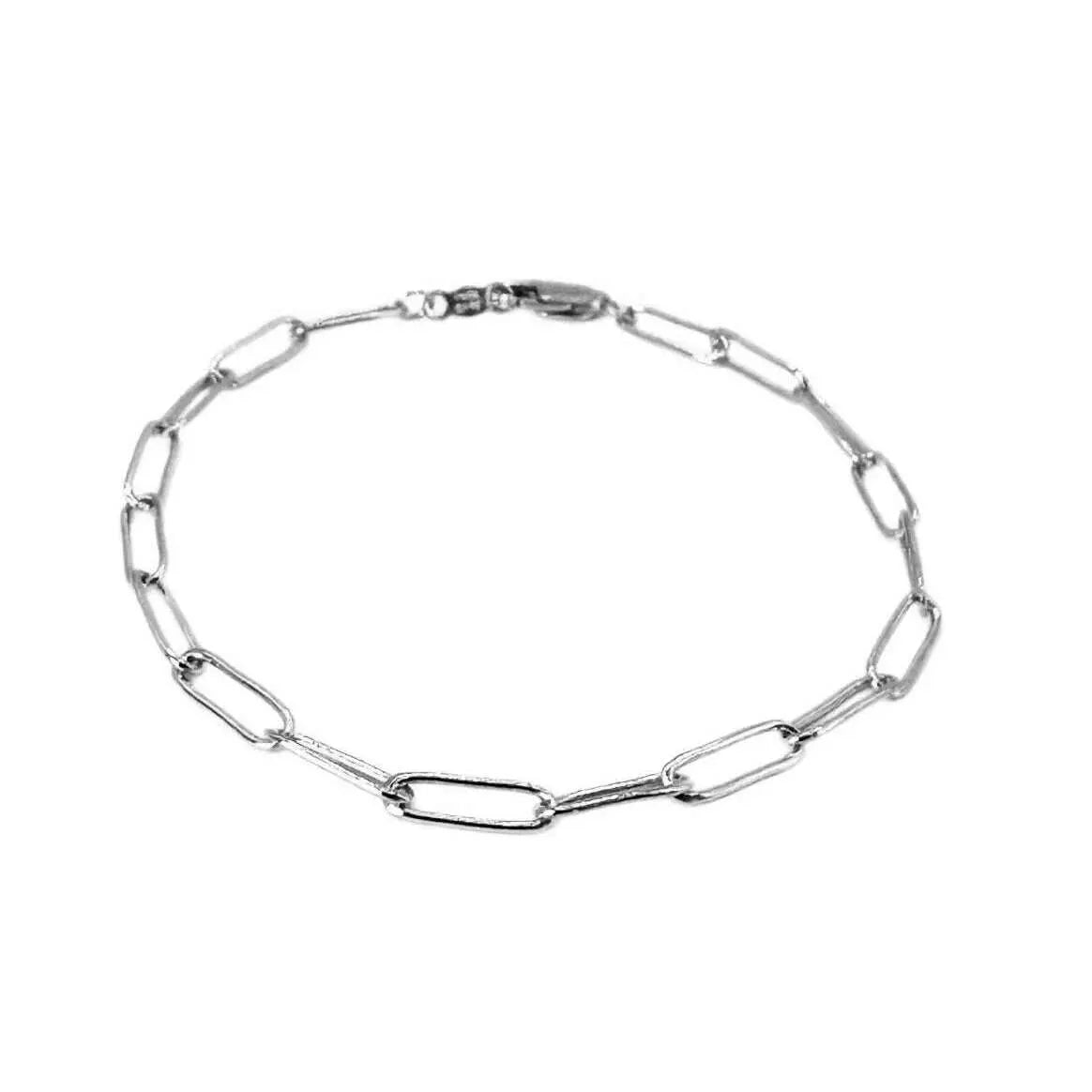 Sterling silver Essential Petite Paperclip Links Bracelet by erin gray featuring small, sleek paperclip chain jewelry.