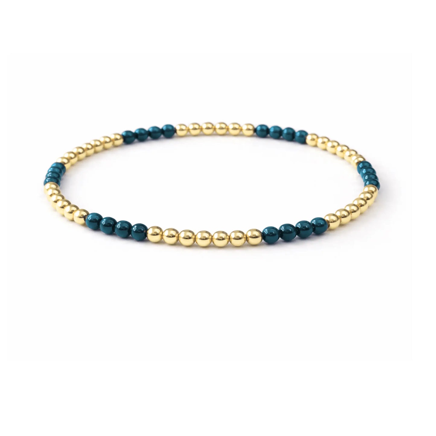 Refined blue stone beaded bracelet with 14K gold-filled beads, featuring elegant jewelry design by erin gray.
