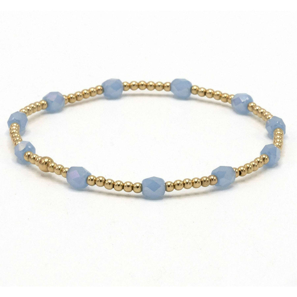 Blue & gold-filled beaded bracelet - Erin Gray