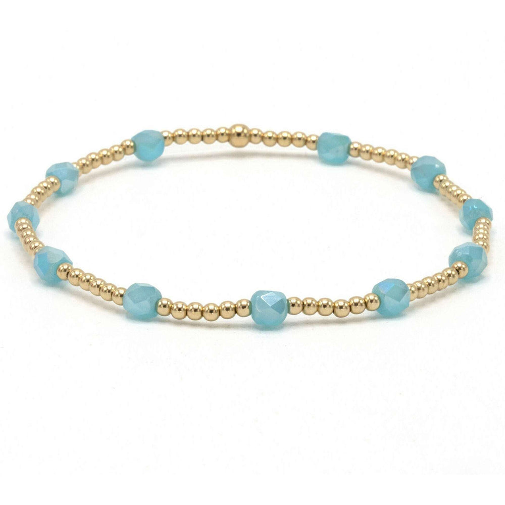 Turquoise & gold-filled beaded bracelet - Erin Gray