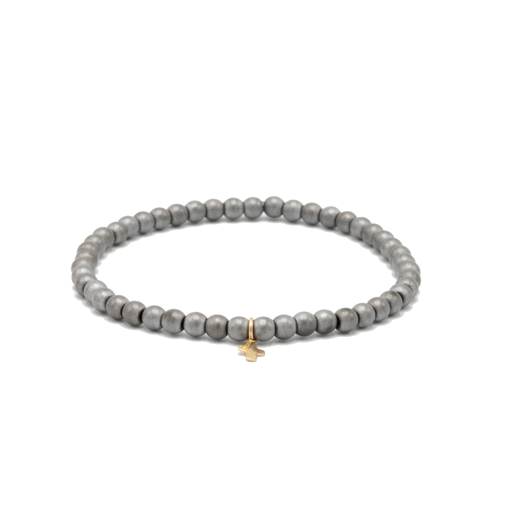 Luxe Cross Bracelet in Light Gray