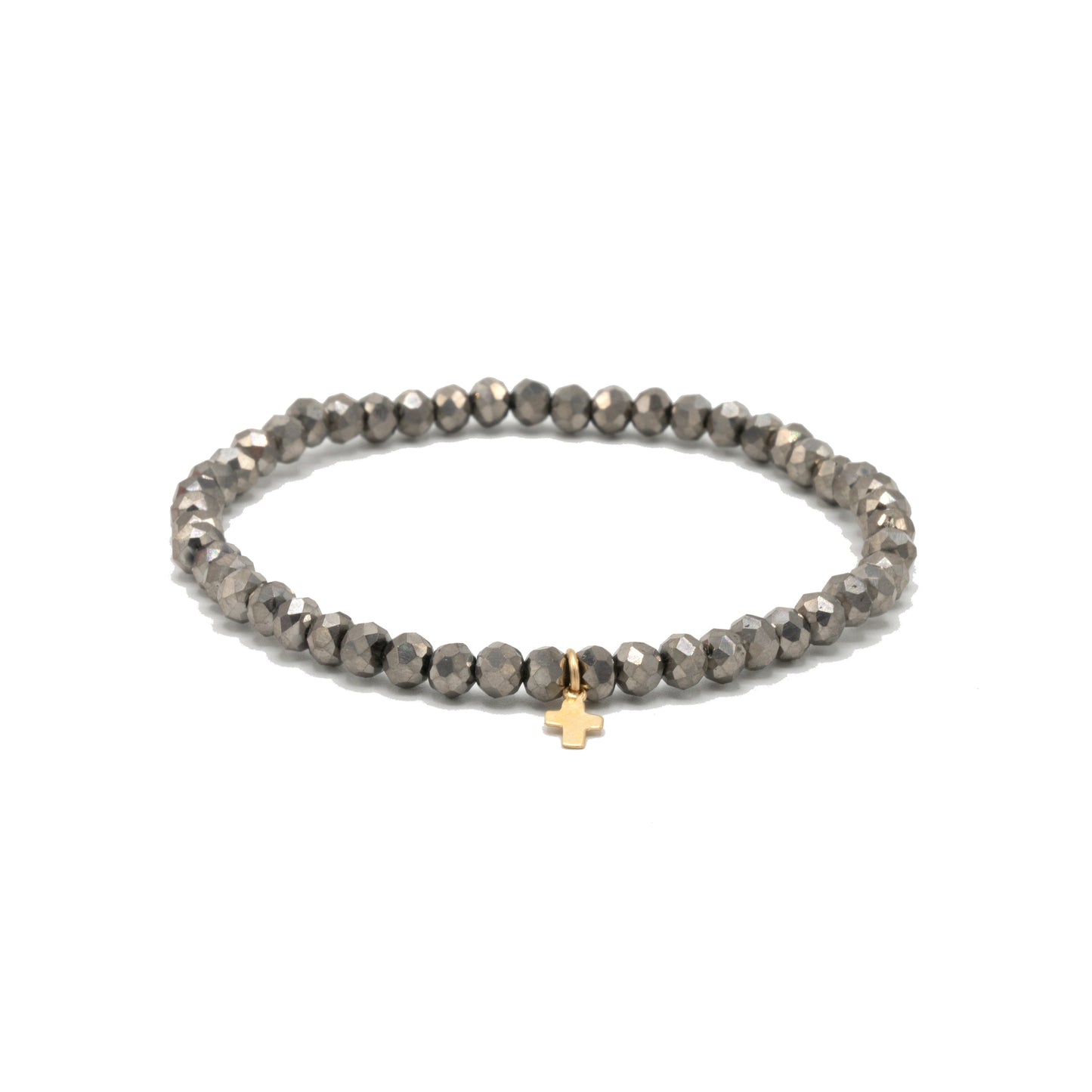 Luxe Cross Bracelet in Metallic Gray