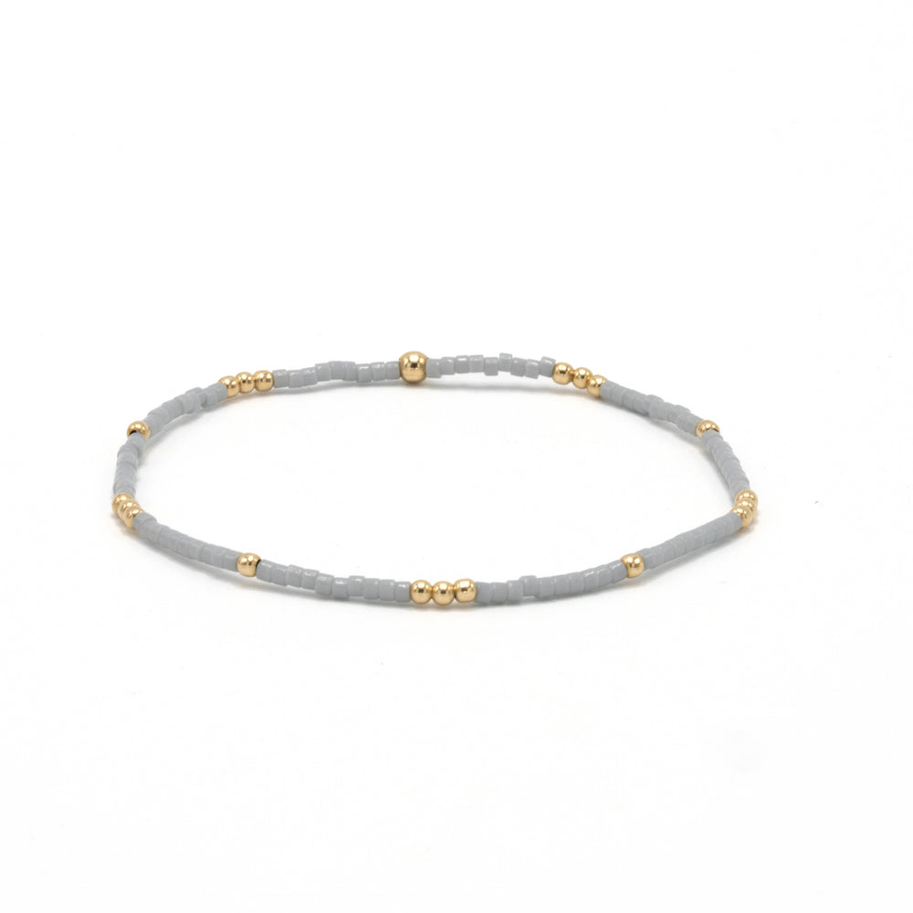 2mm Newport CLOUD GRAY + Gold Filled Waterproof Bracelet