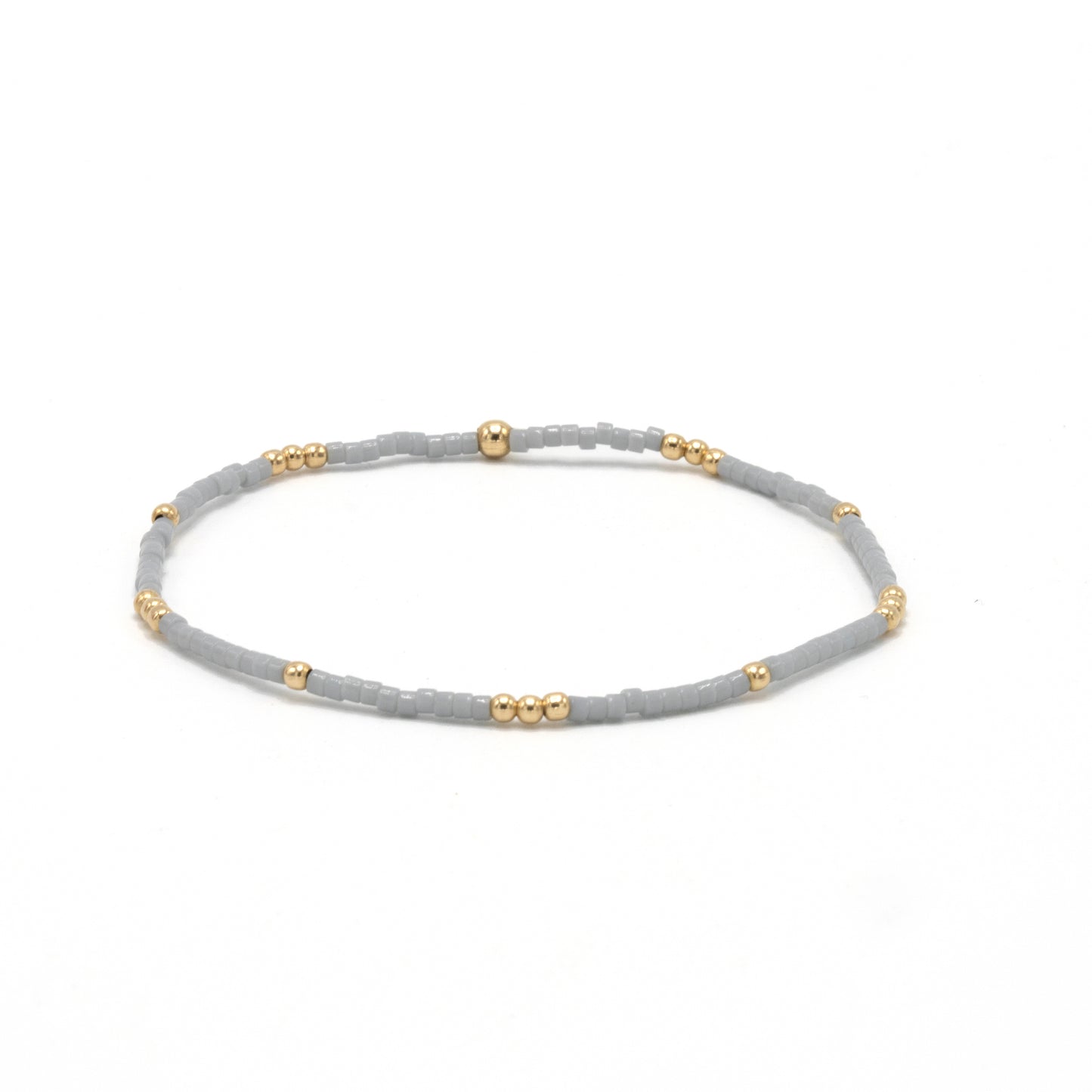 2mm Newport CLOUD GRAY + Gold Filled Waterproof Bracelet