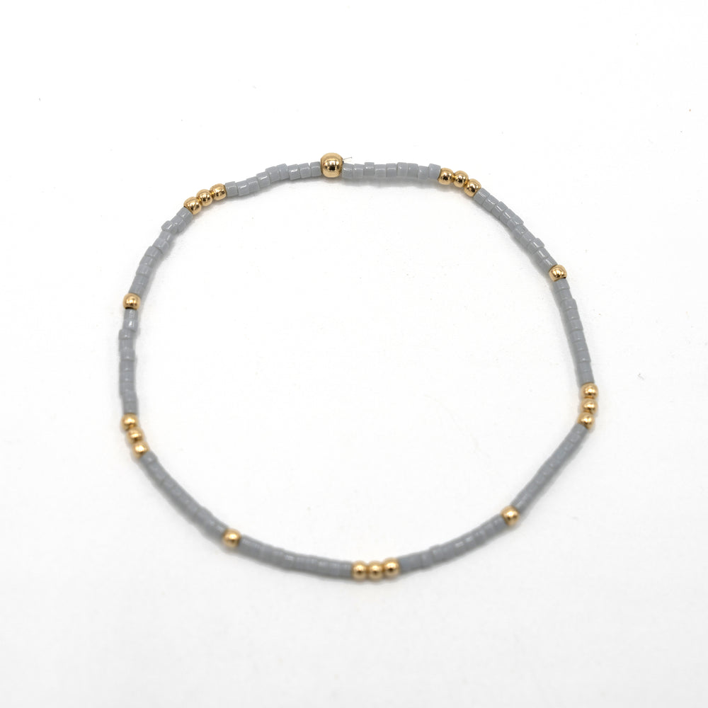 2mm Newport CLOUD GRAY + Gold Filled Waterproof Bracelet