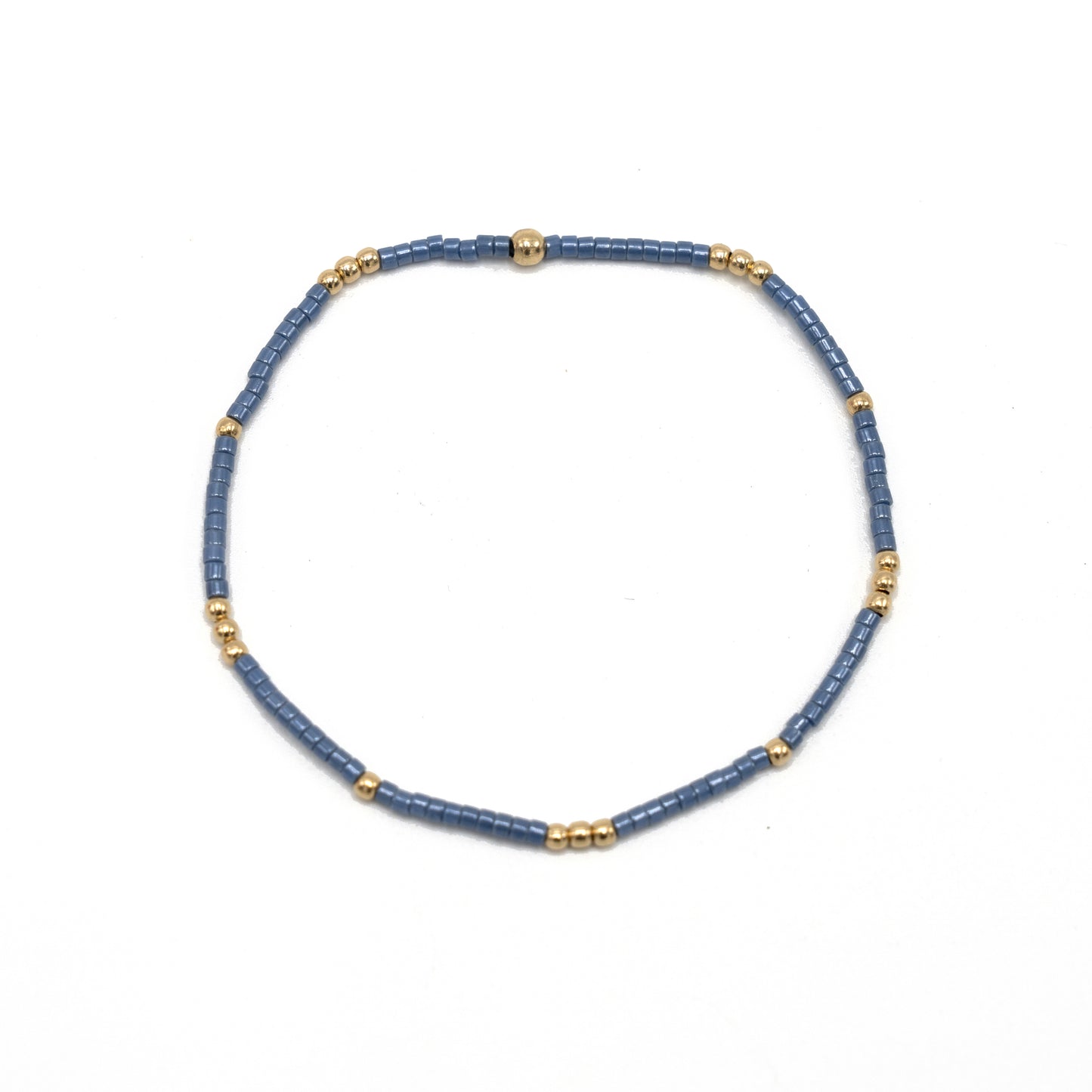 2mm Newport STEEL BLUE + Gold Filled Waterproof Bracelet