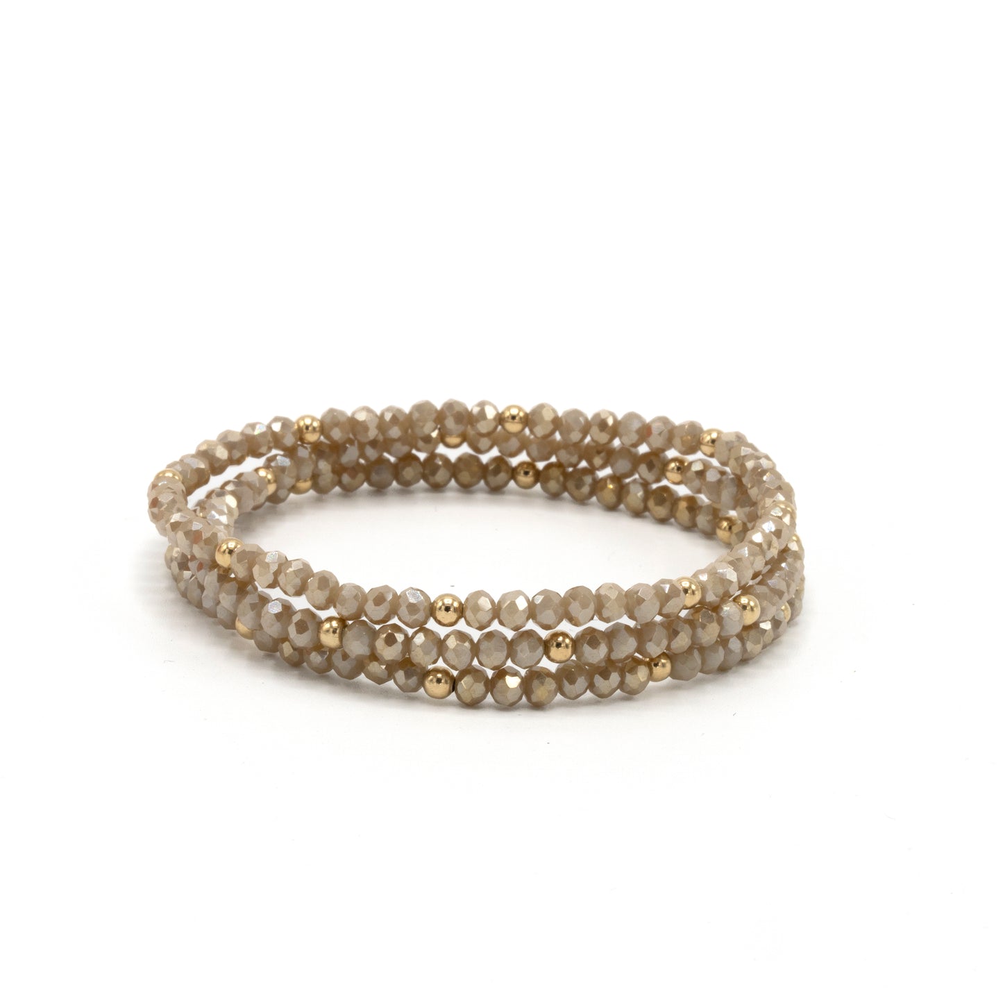 OG Shimmer Bracelet Stack in Champagne + Gold Filled