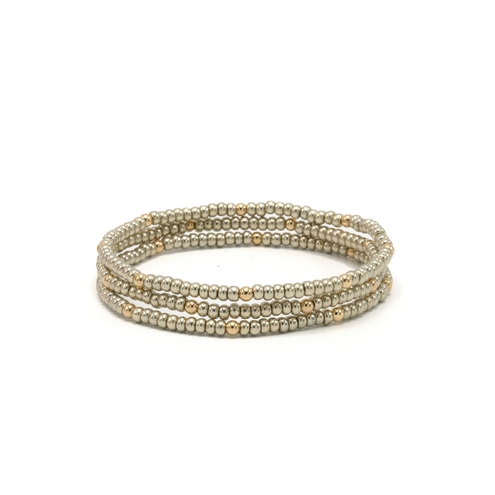 OG Classic Bracelet Stack in Platinum + Gold Filled
