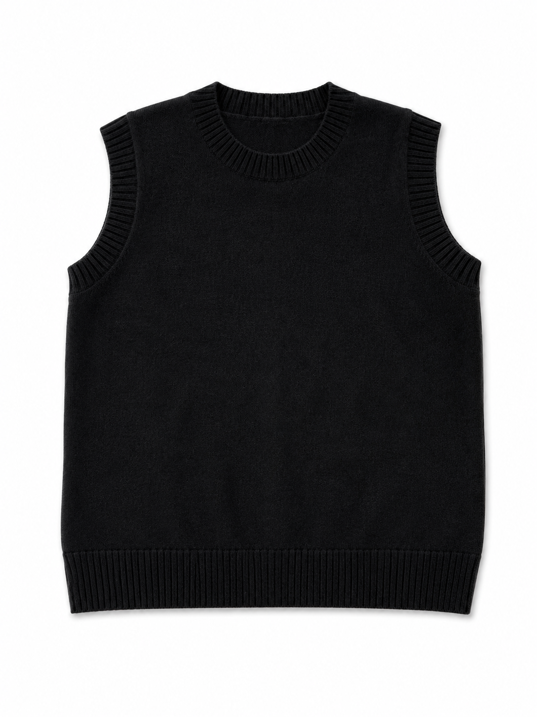 Cashmere Vest Sweater in Black erin gray
