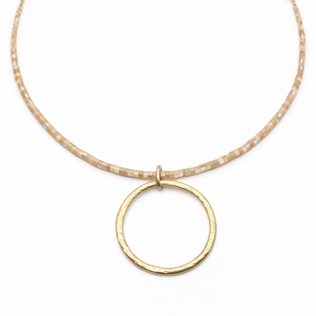 The Heishi "Big Gold" Necklace In Natural