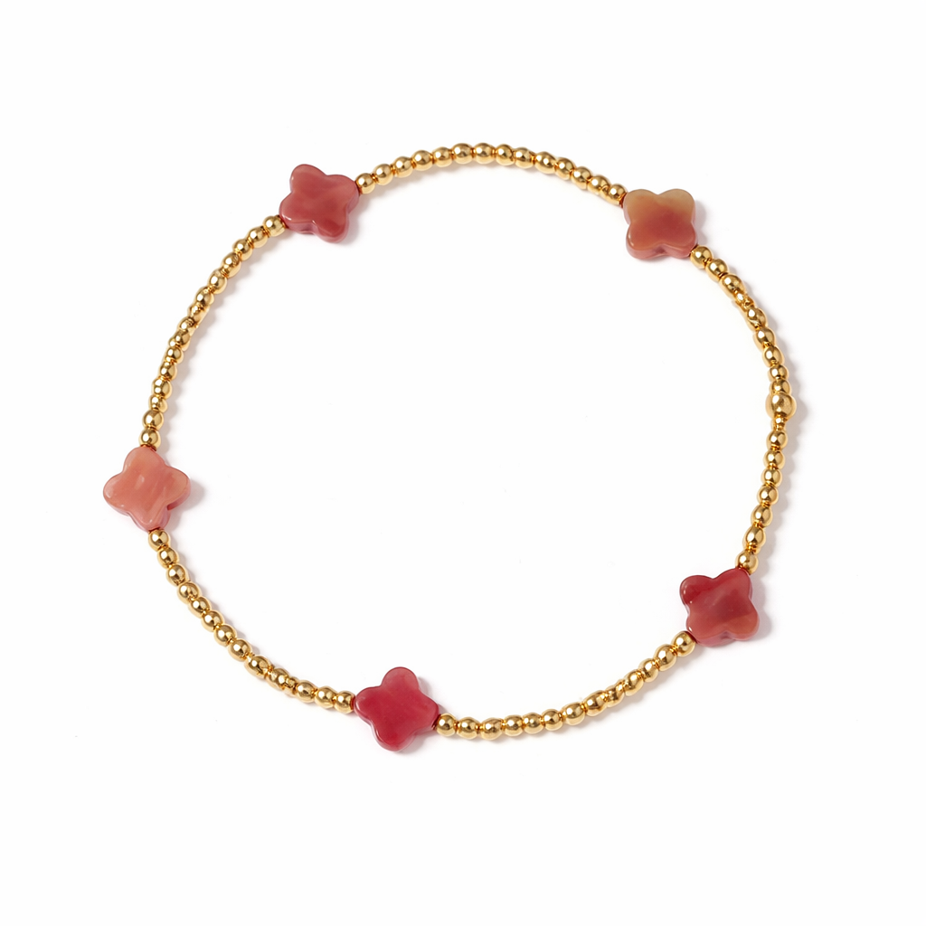 The Lucky Clover Bracelet in Lilac Natural Stone