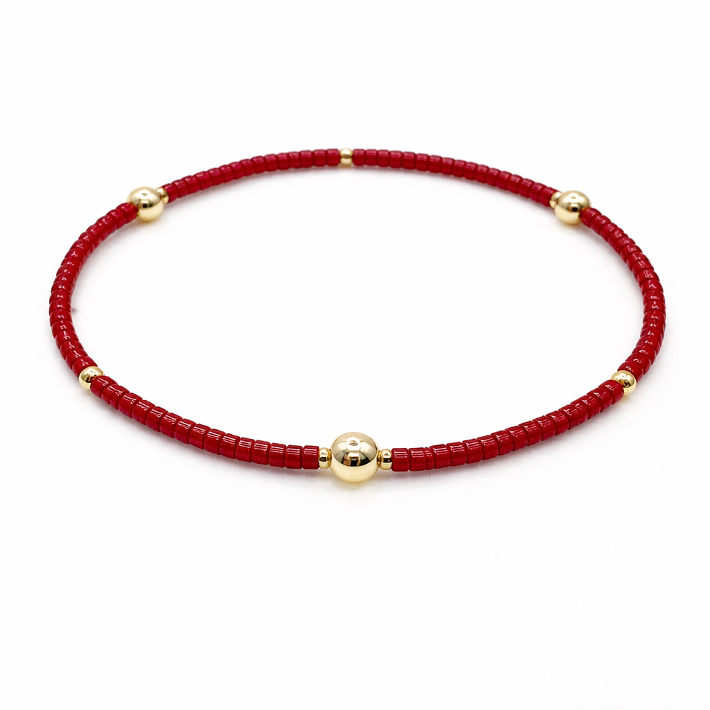 Game Day - Crimson & Gold Filled Bracelet