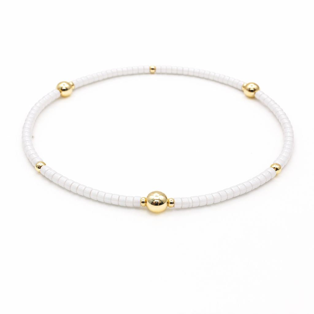 Game Day - White & Gold Filled Bracelet
