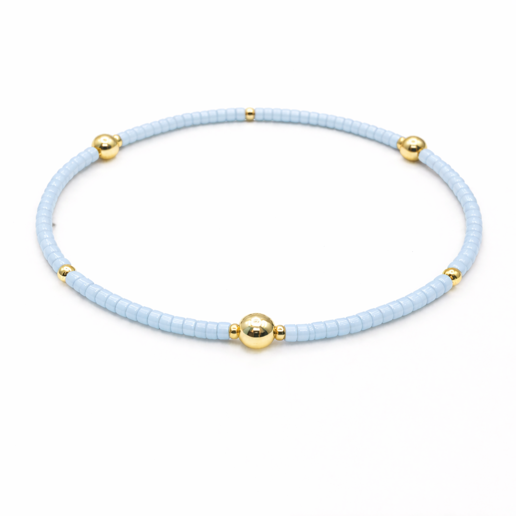 Game Day - Light Blue & Gold Filled Bracelet