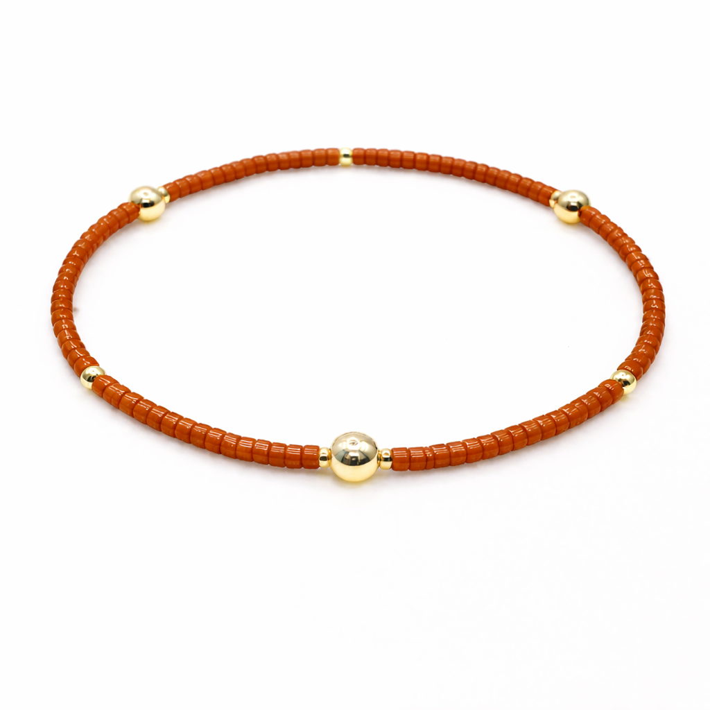 Game Day - Burnt Orange & Gold Filled Bracelet
