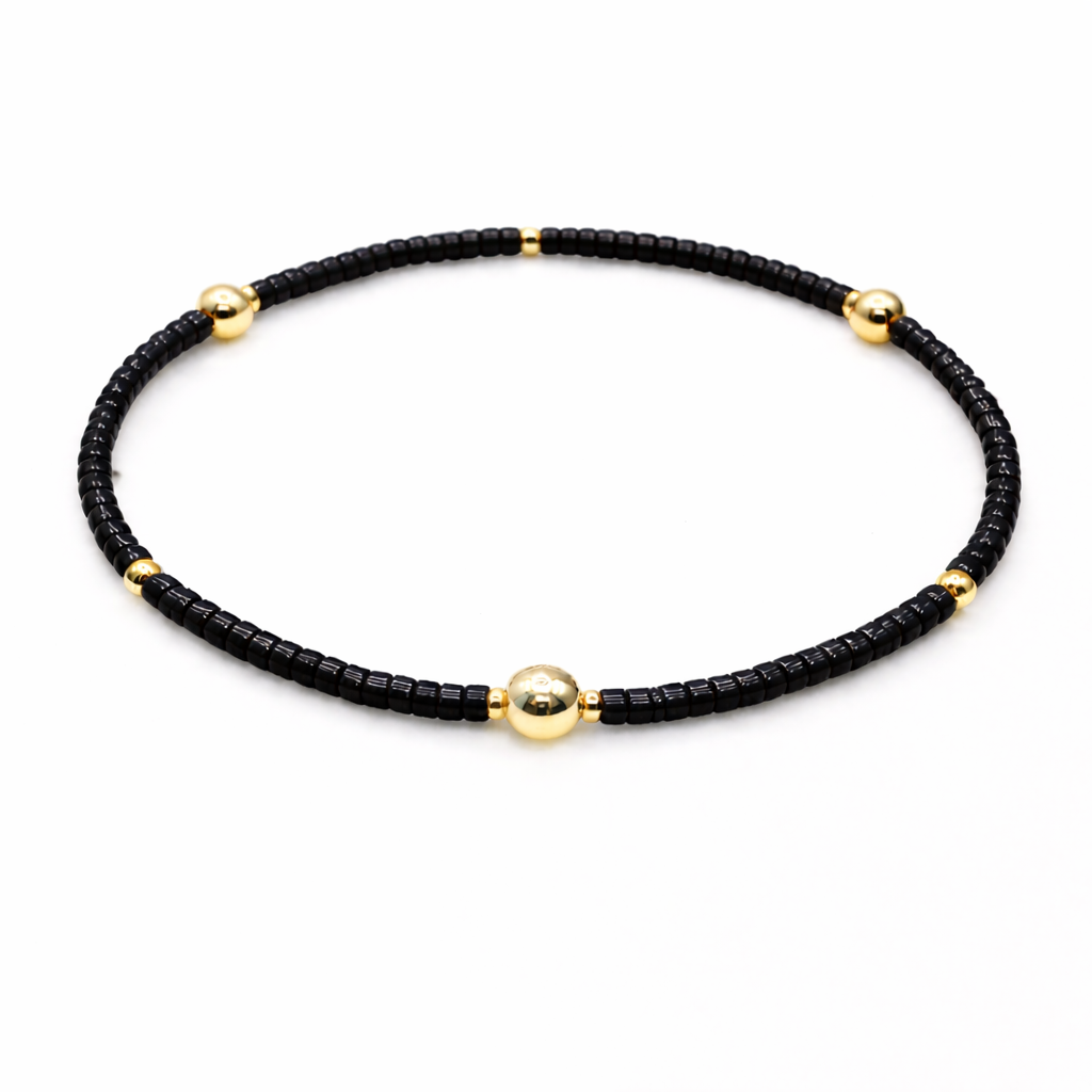 Game Day - Black & Gold Filled Bracelet