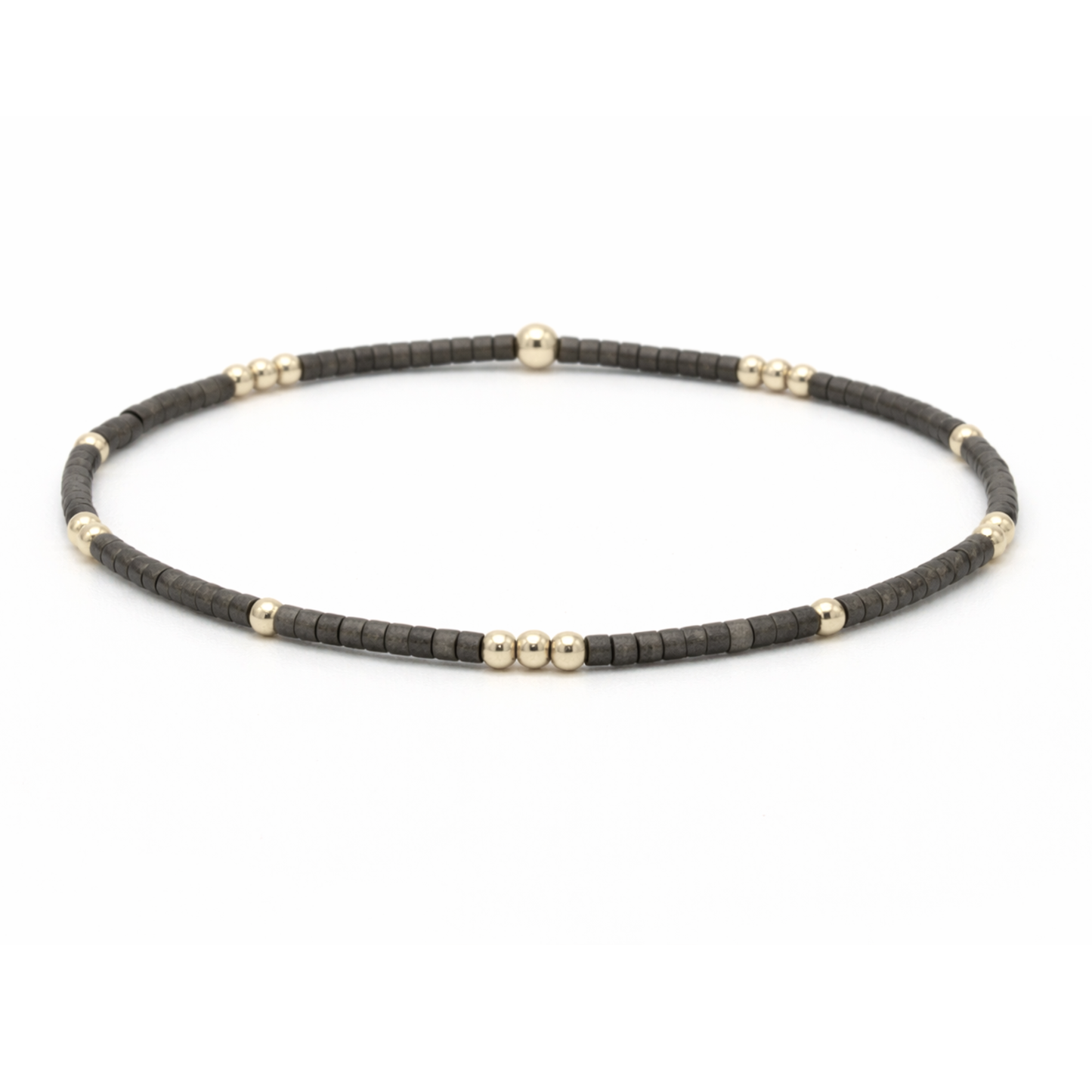 2mm Newport GRAPHITE + Gold Filled Waterproof Bracelet