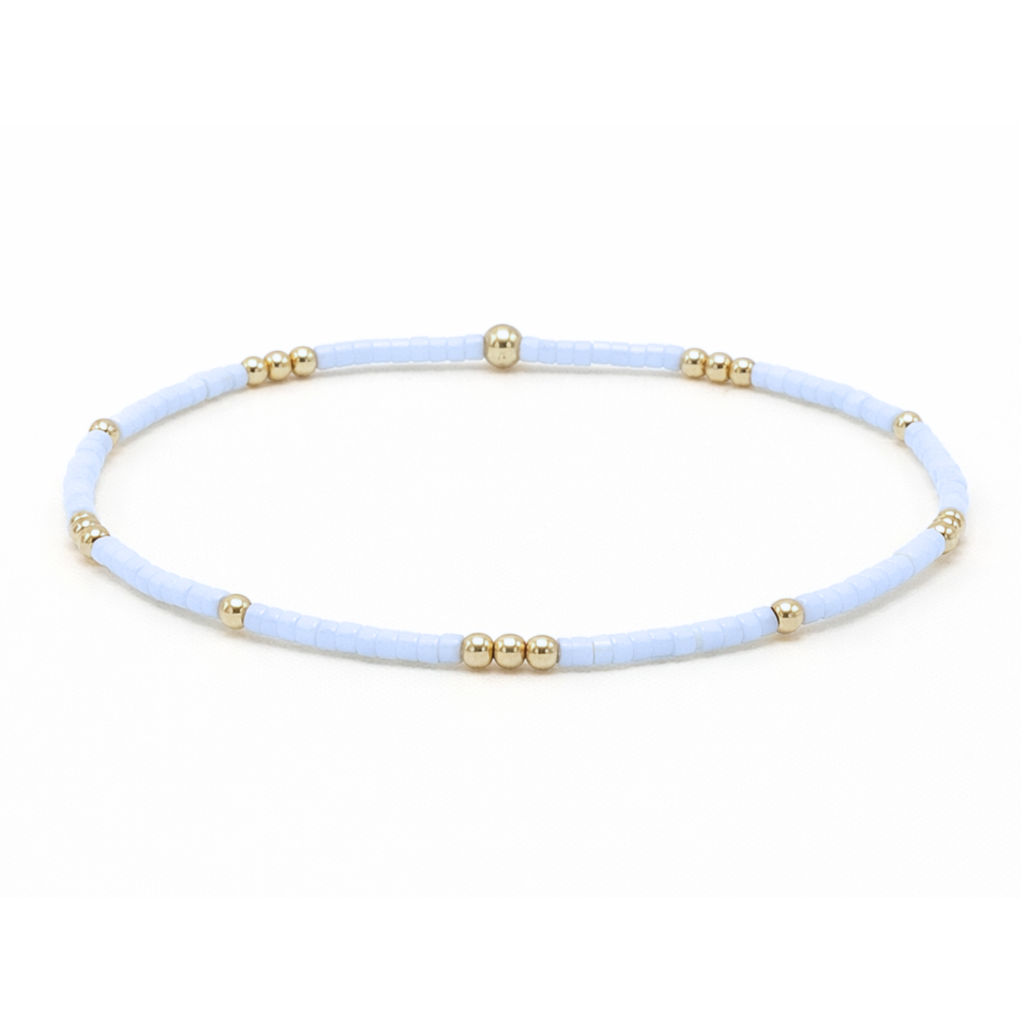 2mm Newport BLUE GRAY + Gold Filled Waterproof Bracelet