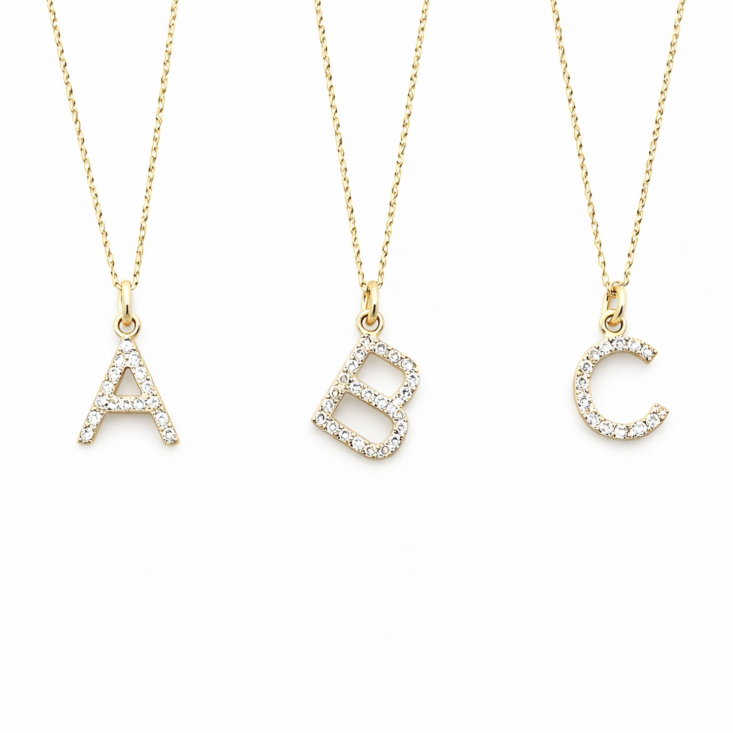 14k Gold and Diamond Initial Necklace