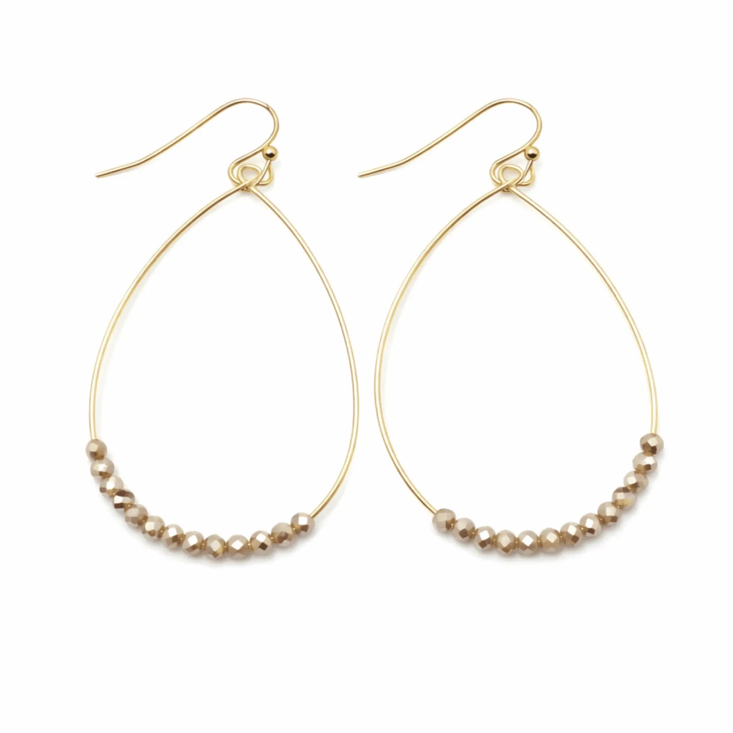 Erin Gray Aster jewelry earring in champagne color with a delicate, elegant design and gold-tone finish.