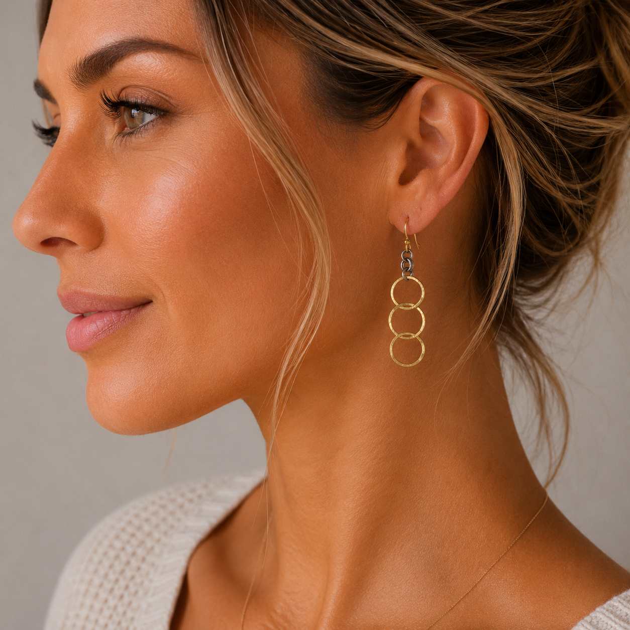 Gold Trinity Allure Earring in Mixed Metal erin gray