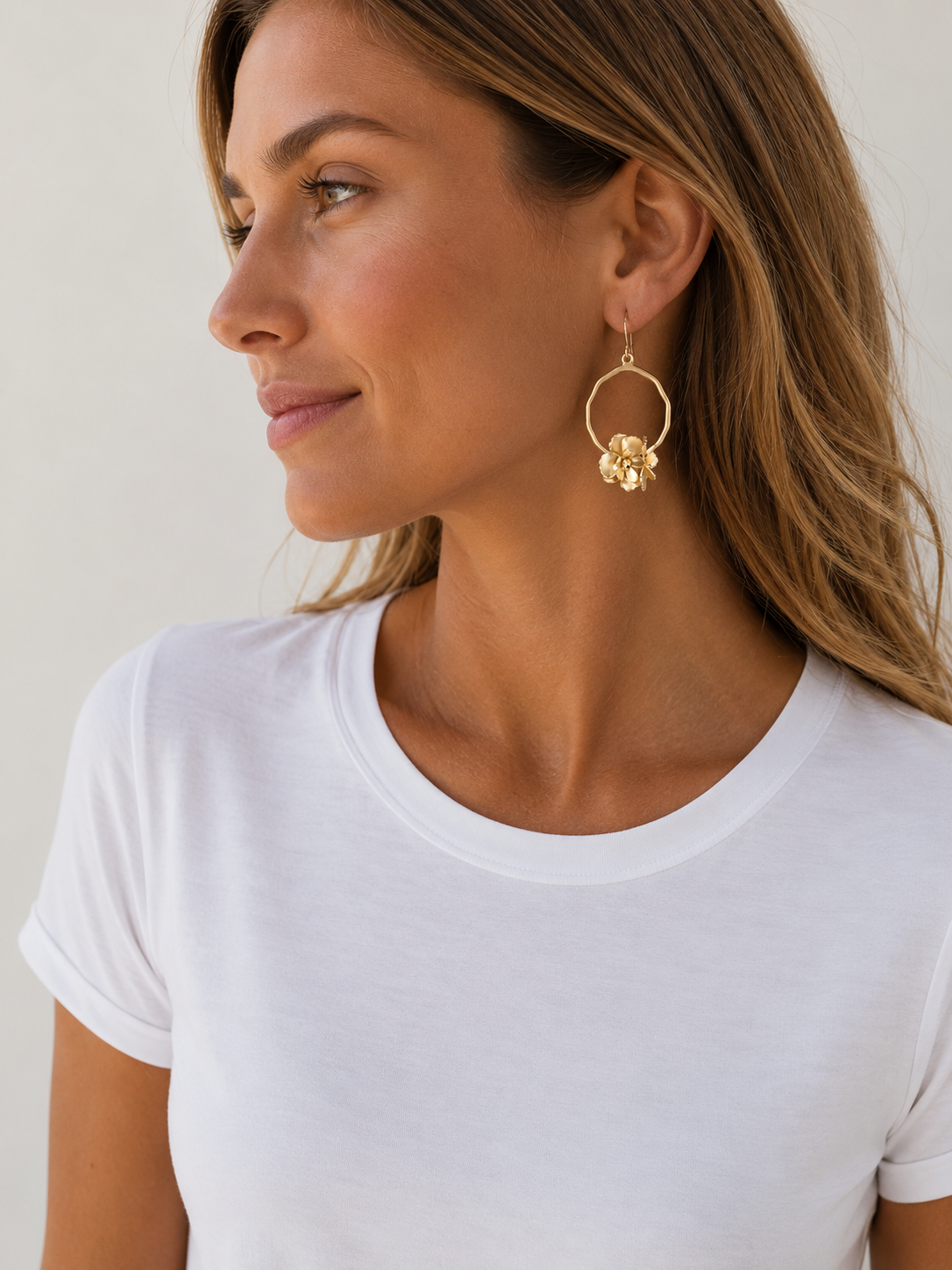Bloom in Gold Hoop Earring erin gray