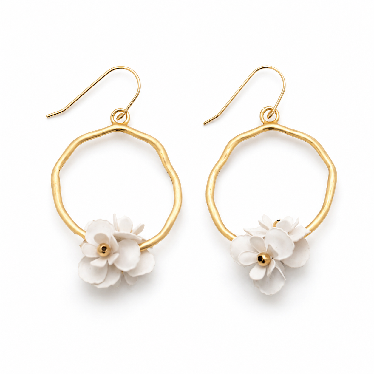 Bloom White Hoop Earring erin gray