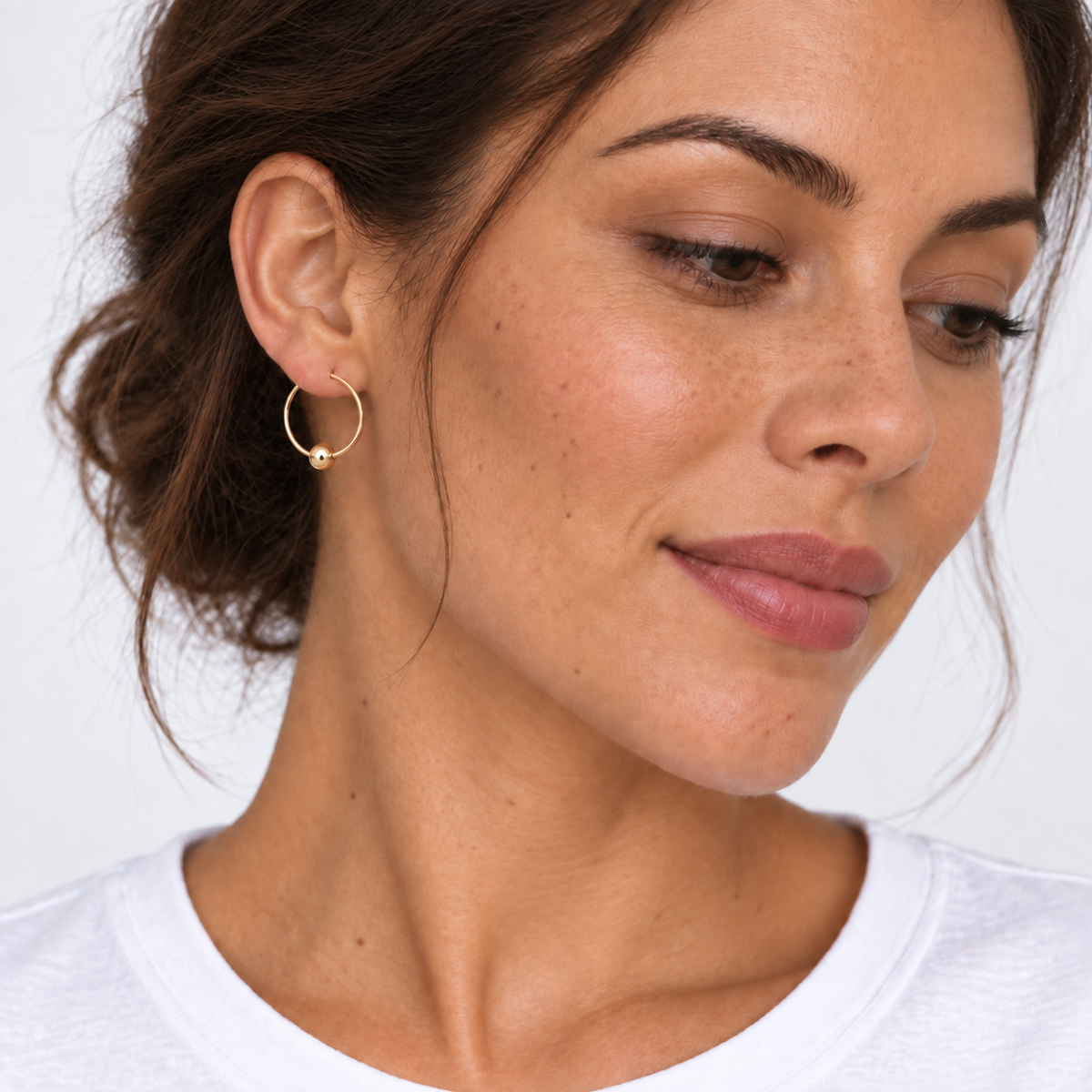 Endless Summer Single Gold on Gold Hoop Earring erin gray