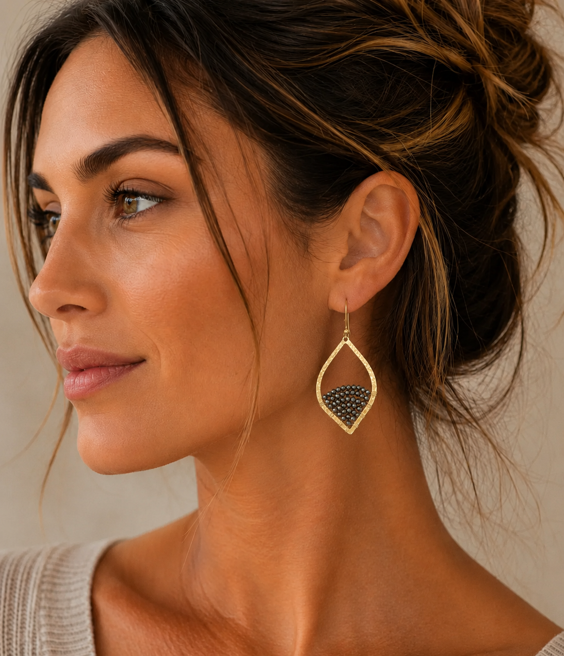 Stargaze Earring with Pyrite Wire-Wrapped Beads erin gray