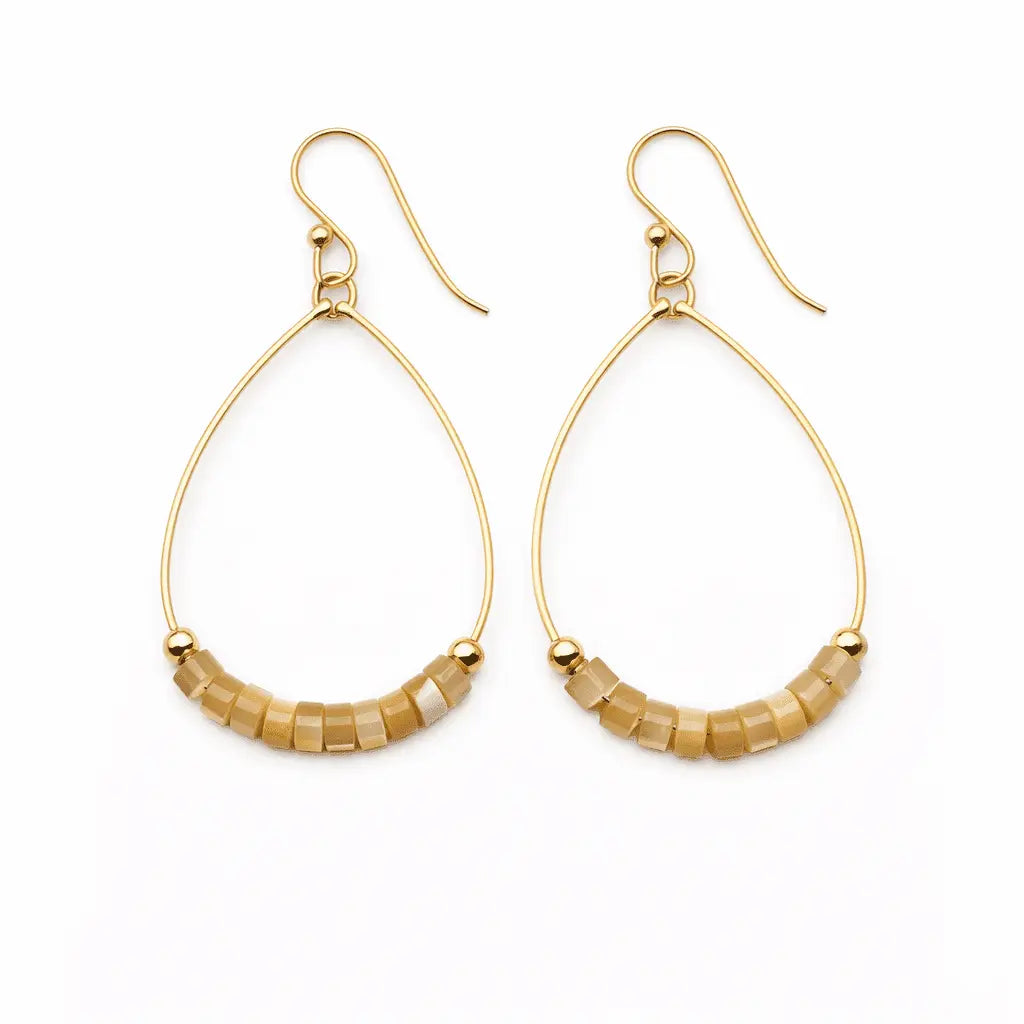 Natural Heishi Aster Earring by erin gray featuring a waterproof, star-shaped design in jewelry style.
