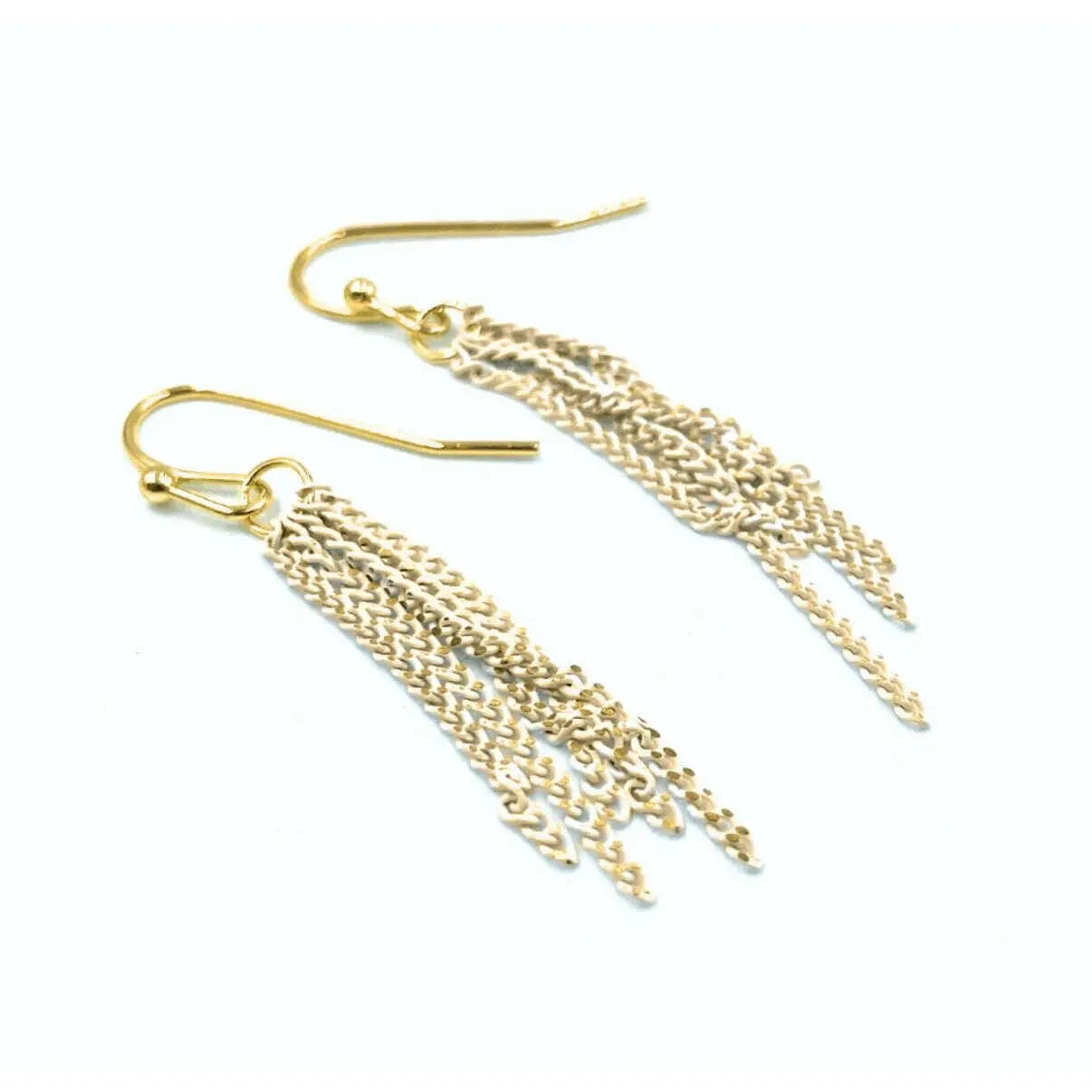 14k gold-filled Marina Everyday Chain Dangler earrings by Erin Gray, featuring delicate chain design and elegant dangling style.