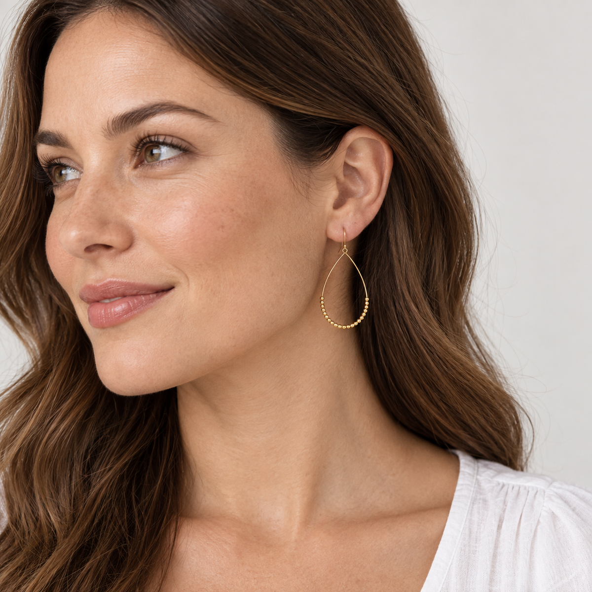 Minimalist Teardrop Earring in Gold filled erin gray