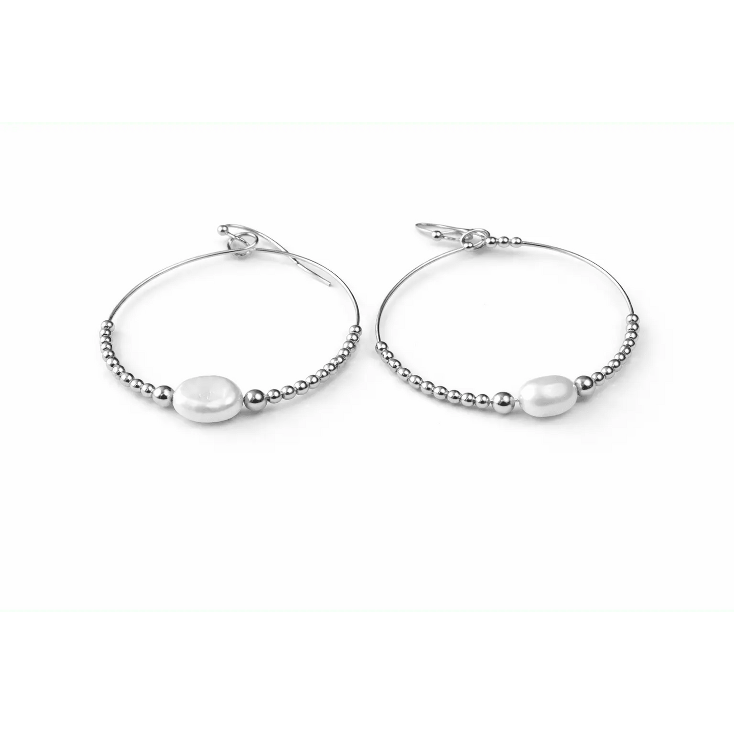 Sterling silver classic pearl earrings by erin gray featuring smooth white pearls and elegant jewelry design.