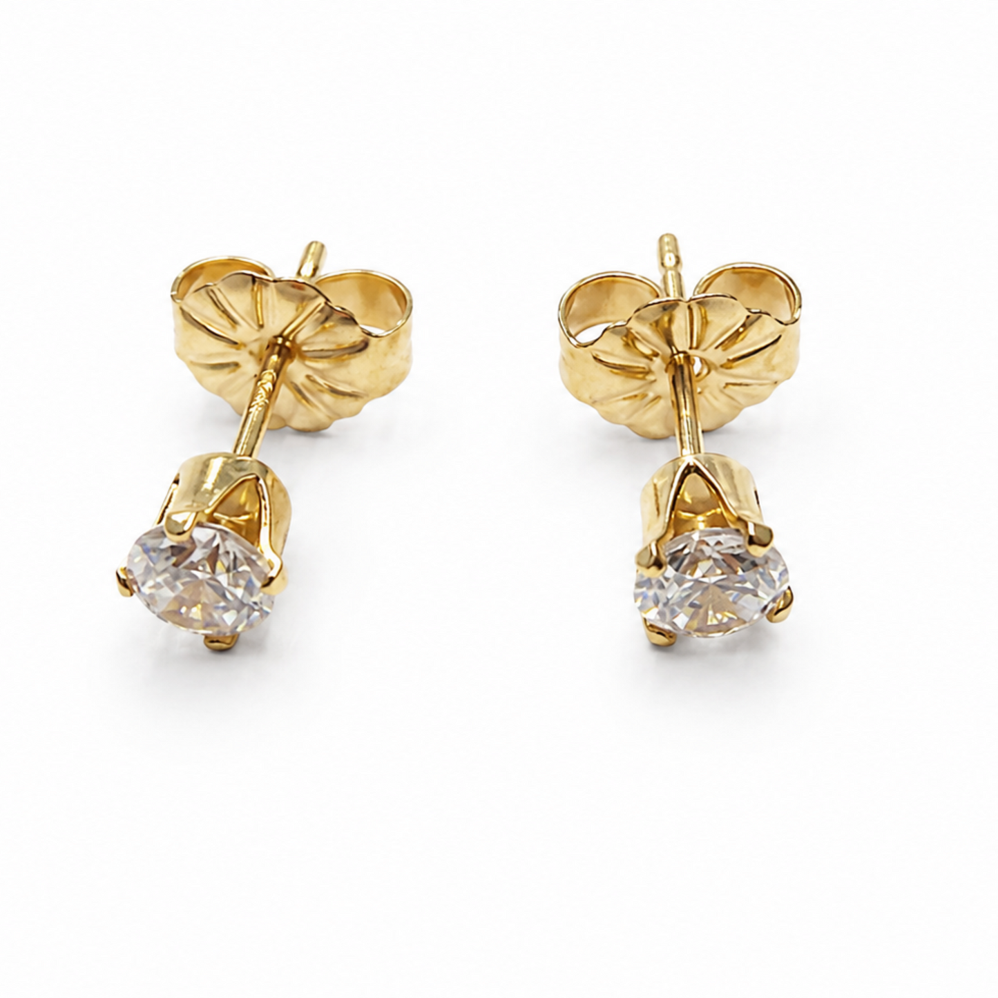 4mm White CZ Stud Earring in 14k Gold-filled Faceted Setting erin gray
