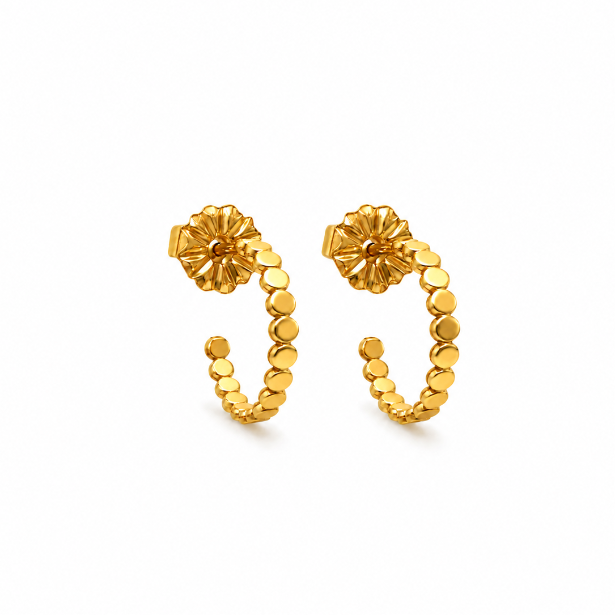 Pattern Post Hoop Earring in 14k Gold-Filled erin gray