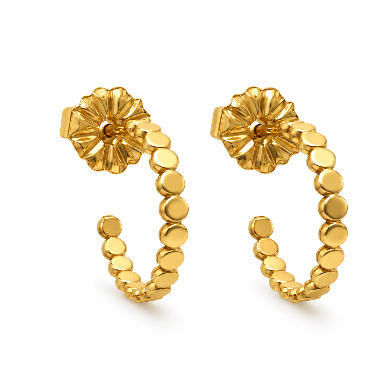 Pattern Post Hoop Earring in 14k Gold-Filled erin gray