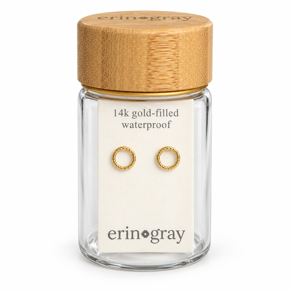 Sparkle Circle Stud Earring in 14k Gold Filled in erin gray bottle