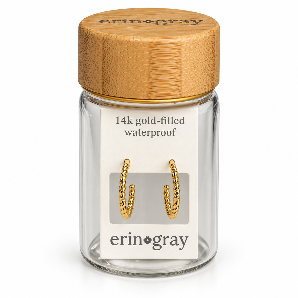 Twisted Post Hoop Earring in 14k Gold-Filled in erin gray bottle
