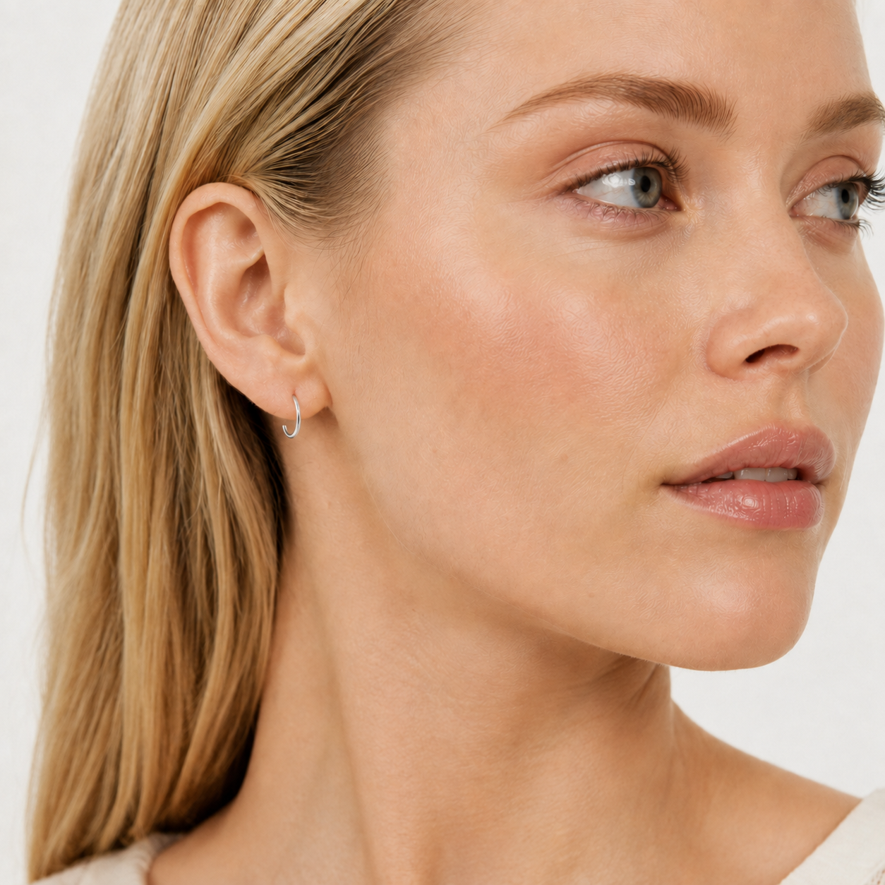 15mm Post Hoop Earring in 14k Sterling Silver erin gray