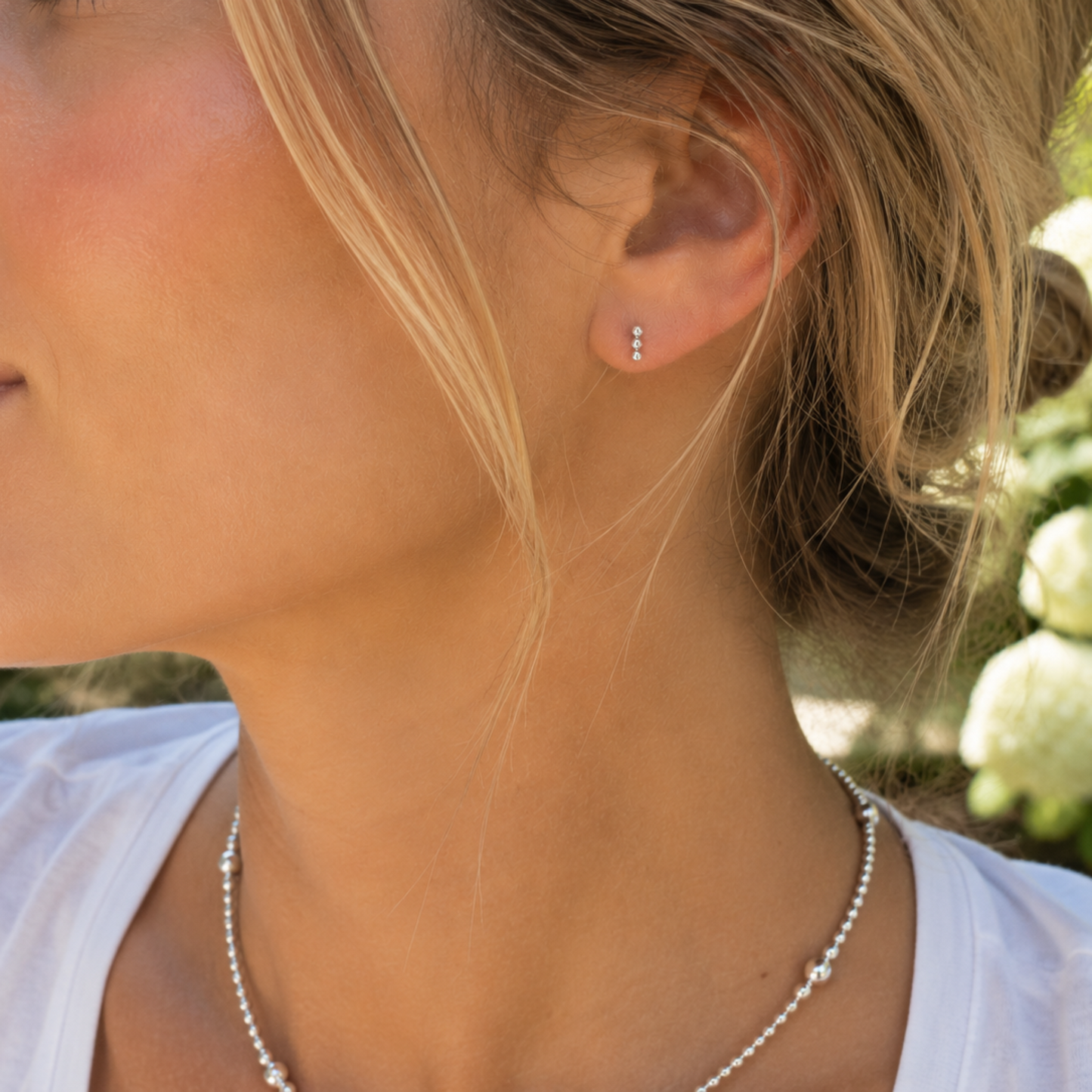 3 Dot Stud Earring in Sterling Silver erin gray