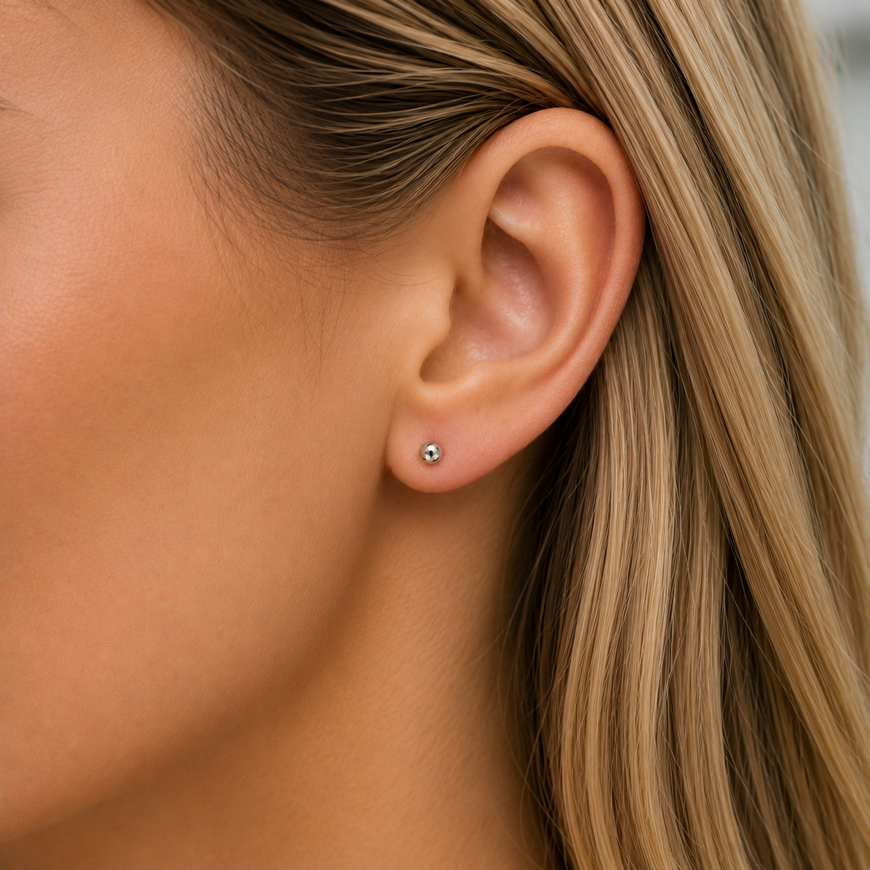 4mm Ball Stud Earring in 14k Sterling Silver erin gray